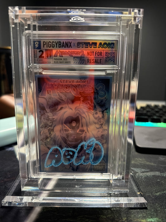 PIGGYBANX HIROQUEST 3 1/1 REFRACTOR BLUE/NAVY/WHITE AUTO BY STEVE AOKI PBX