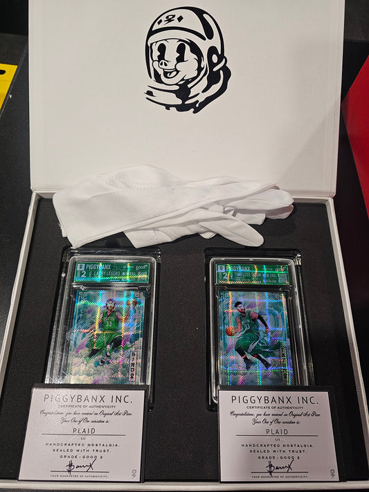 PIGGYBANX 02/07/2024 LARRY BIRD AND JASON TATUM SET PLAID VARITATION