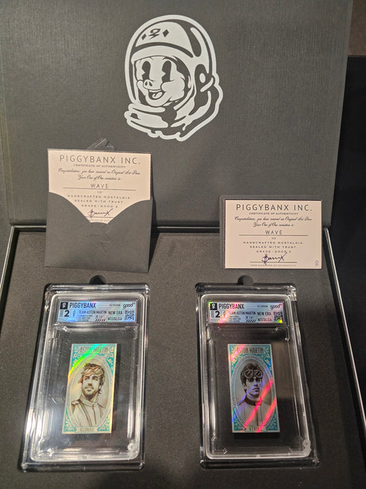 PIGGYBANX "TEAM ASTON MARTIN " 2024 SEASON SET ALONSO/STROLL WAVE VARIATION PBX