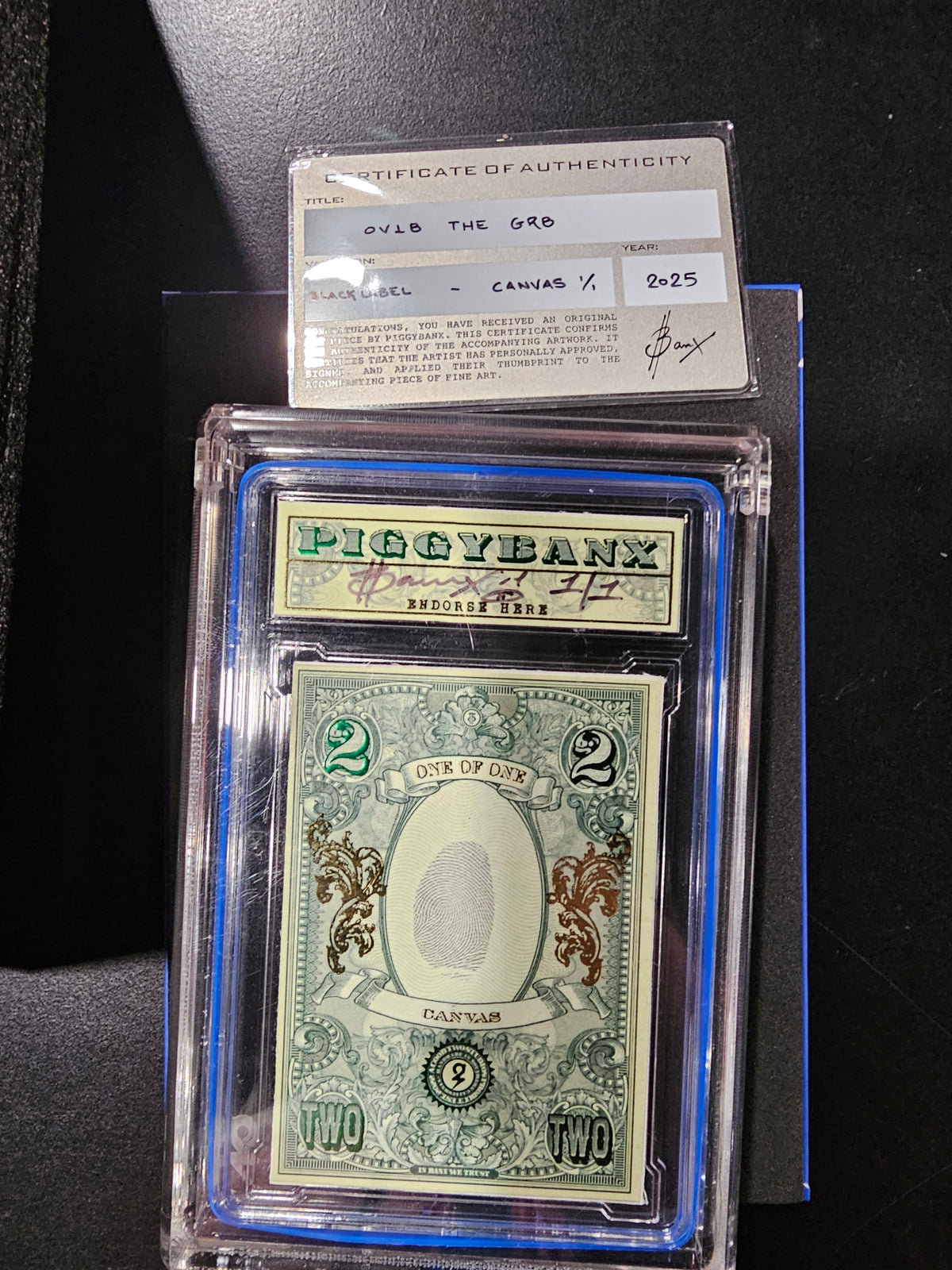 PIGGYBANX 2025 OVI8 THE GR8 BLACK LABE 04/06/25 CANVAS VARIATION PBX