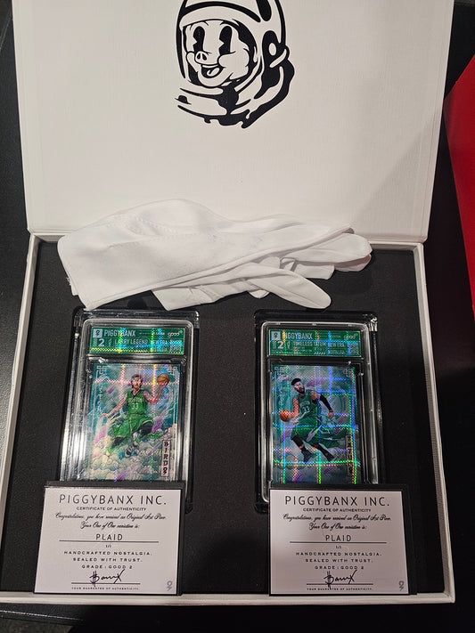 PIGGYBANX 02/07/2024 LARRY BIRD AND JASON TATUM SET PLAID VARITATION